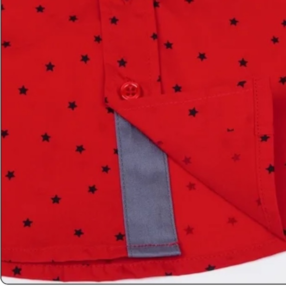 Mud Kingdom Toddler Boys Up Down Shirt Long Sleeve Red Stars 2T 100% Cotton